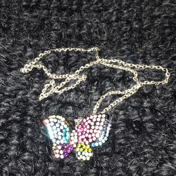 Butterfly Colorful Rhinestone Necklace - Picture 8 of 16
